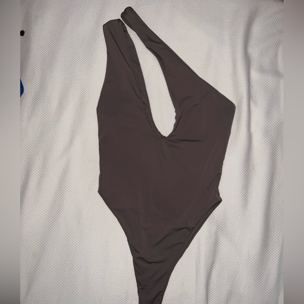 Elegant Brown One-Piece Swimsuit